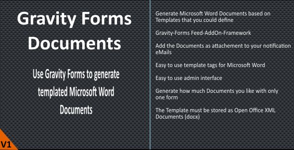 Gravity Forms (Word) Documents - CodeCanyon Item for Sale