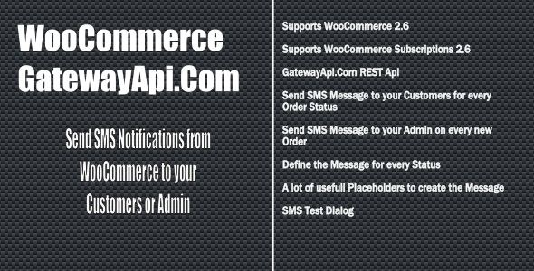WooCommerce GatewayApi SMS Notifications - CodeCanyon Item for Sale