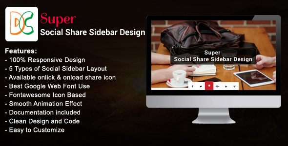 Super - Social Share Sidebar - CodeCanyon Item for Sale