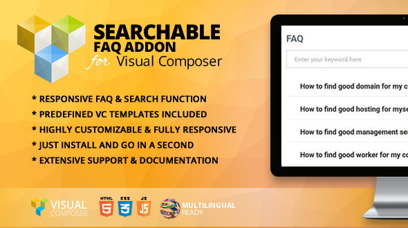 Searchable FAQ Addon for WPBakery Page Builder - CodeCanyon Item for Sale