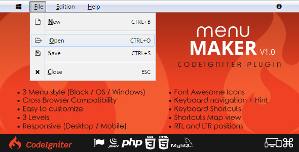Menu Maker - Codeigniter Plugin - CodeCanyon Item for Sale
