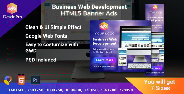 Software Web Development HTML5 Ad Banners - GWD - 7 Sizes - CodeCanyon Item for Sale