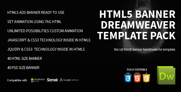 HTML5 Banner Dreamweaver Bundle Template - CodeCanyon Item for Sale