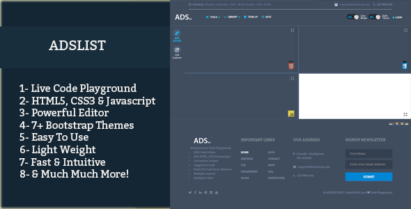 Live Code Playground With Bootstrap Themes - CodeCanyon Item for Sale