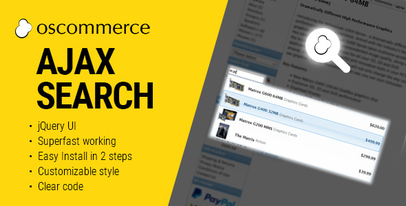 Ajax Search Autocomplete for osCommerce - CodeCanyon Item for Sale
