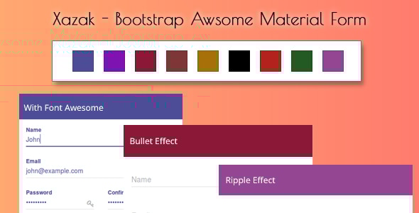 Xazak - Bootstrap Awesome Material Forms - CodeCanyon Item for Sale