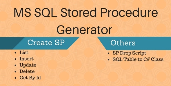 MS SQL Server Stored Procedure Generator - CodeCanyon Item for Sale