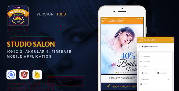 Studio Salon | Ionic 3, Angular 4, Firebase Mobile Application - CodeCanyon Item for Sale