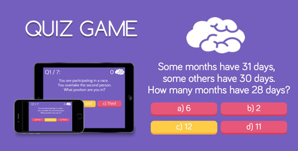 Quiz Game - HTML5 Game - CodeCanyon Item for Sale