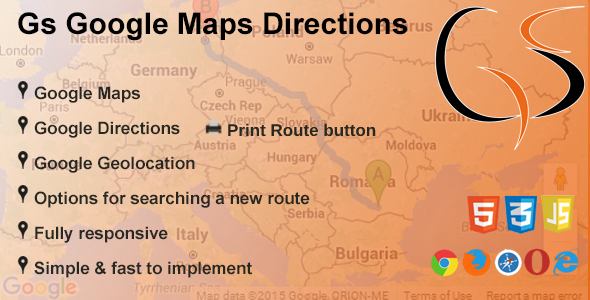 GS Google Maps Directions - CodeCanyon Item for Sale