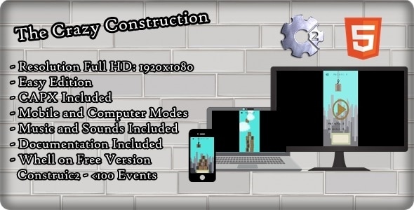 The Crazy Construction | Construct 2 - Template(.capx) - CodeCanyon Item for Sale