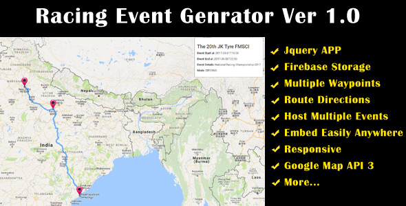 Racing Event Route Planner - CodeCanyon Item for Sale