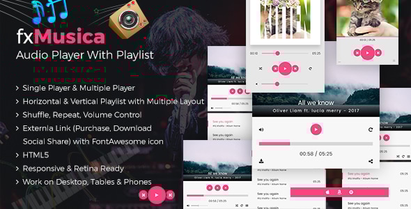 FxMusica - Audio Player with Playlist - CodeCanyon Item for Sale