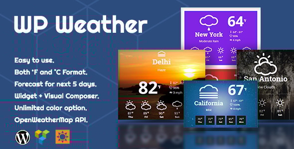 WP Weather - WordPress Weather Plugin for WordPress Widget, Elementor and WPBakery Page Builder - CodeCanyon Item for Sale