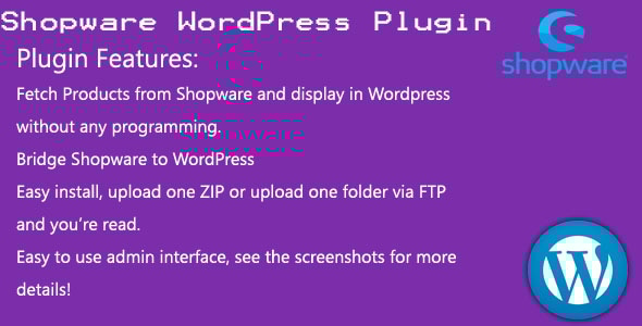 Shopware WordPress plugin - CodeCanyon Item for Sale
