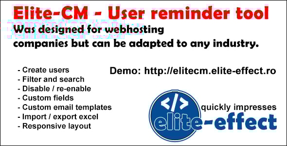 Elite-CM - User reminder tool (v.2.1) - CodeCanyon Item for Sale