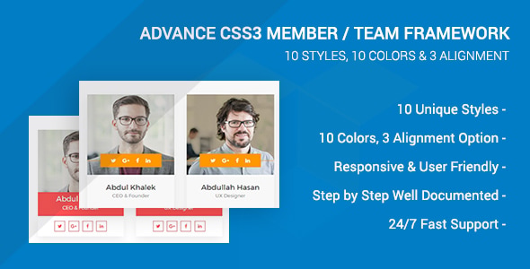 Advance CSS3 Member/Team Framework - CodeCanyon Item for Sale