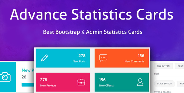 Advance Statistics Cards - Bootstrap 4 Admin Statistics Cards Layout by ...