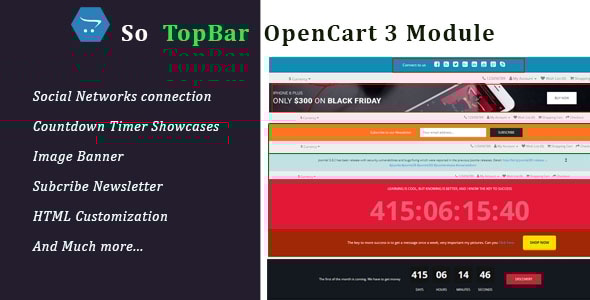 Topbar - Responsive Topbar OpenCart 3 Module - CodeCanyon Item for Sale