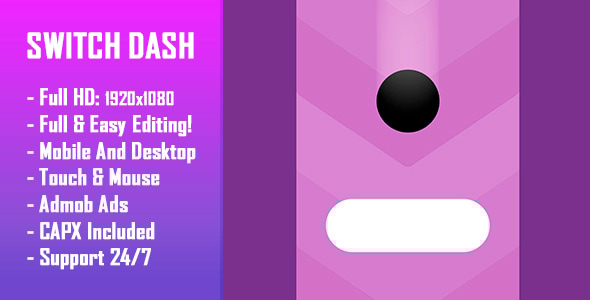 Switch Dash - HTML5 Game + Mobile Version! (Construct-2 CAPX) - CodeCanyon Item for Sale
