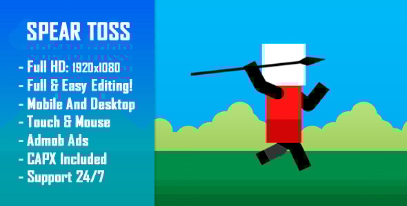 Spear Toss Challenge - HTML5 Game + Mobile Version! (Construct-2 CAPX) - CodeCanyon Item for Sale
