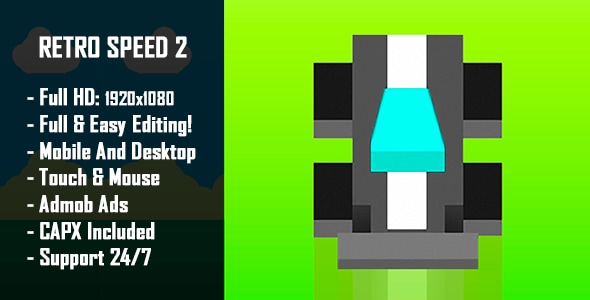 Retro Speed 2 - HTML5 Game + Mobile Version! (Construct-2 CAPX) - CodeCanyon Item for Sale