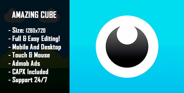 Amazing Cube Adventure - HTML5 Game + Mobile Version! (Construct-2 CAPX) - CodeCanyon Item for Sale