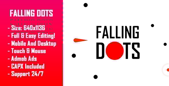 Falling Dots - HTML5 Game + Mobile Version! (Construct-2 CAPX) - CodeCanyon Item for Sale