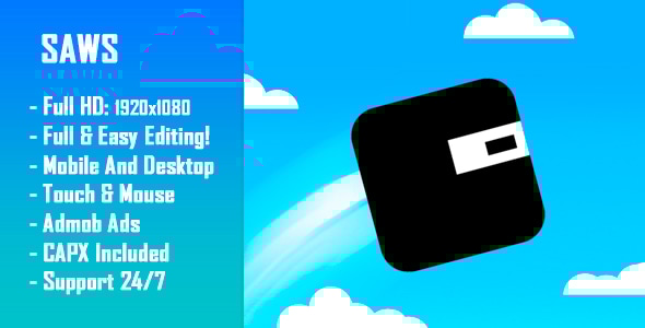 Saws - HTML5 Game + Mobile Version! (Construct-2 CAPX) - CodeCanyon Item for Sale