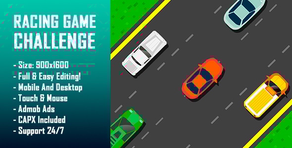 Racing Game Challenge - HTML5 Game + Mobile Version! (Construct-2 CAPX) - CodeCanyon Item for Sale