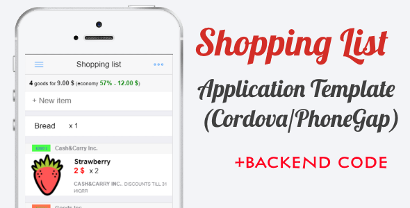 Shopping List App Template (with backend) - CodeCanyon Item for Sale