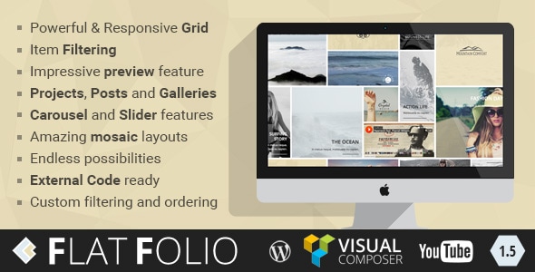 FlatFolio - Flat & Cool WP Portfolio for Visual Composer - CodeCanyon Item for Sale