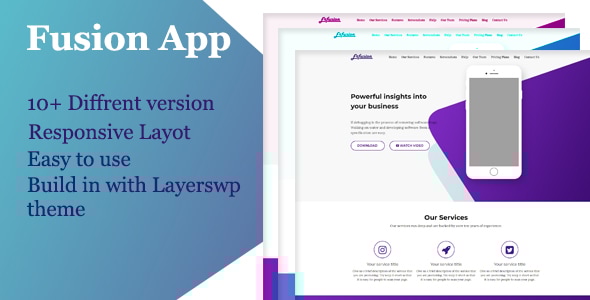 Fusion App - Layers WordPress Style Kit - CodeCanyon Item for Sale