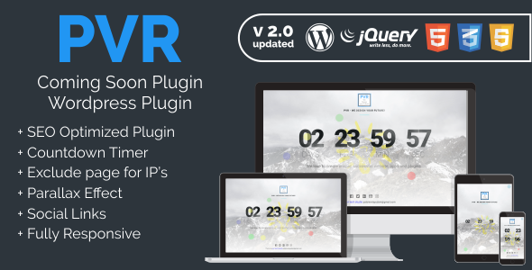 PVR - Coming Soon Plugin - CodeCanyon Item for Sale