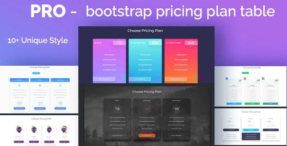 PRO - Bootstrap Pricing Plan Table - CodeCanyon Item for Sale