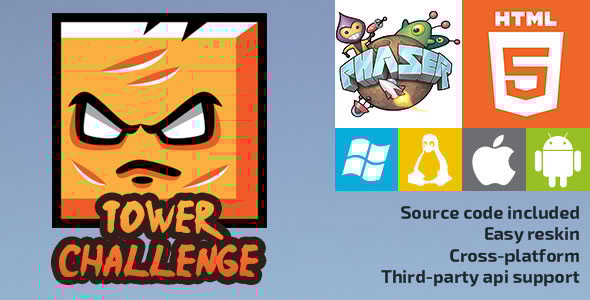 Tower Challenge - HTML5 Game - Phaser - CodeCanyon Item for Sale