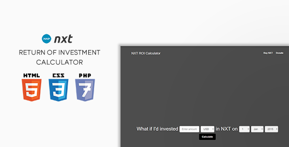 NXT ROI Calculator - CodeCanyon Item for Sale