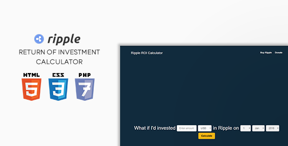 Ripple ROI Calculator - CodeCanyon Item for Sale