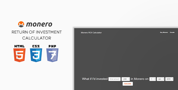 Monero ROI Calculator - CodeCanyon Item for Sale
