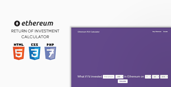 Ethereum ROI Calculator - CodeCanyon Item for Sale