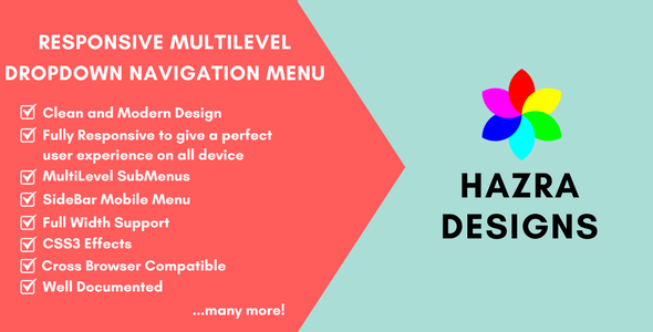 CSS3 Responsive MultiLevel DropDown Navigation Menu - CodeCanyon Item for Sale