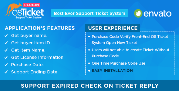 Envato Purchase Code Verifier For OsTicket System - CodeCanyon Item for Sale