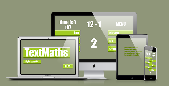 Math Game: Text Maths Negative - CodeCanyon Item for Sale