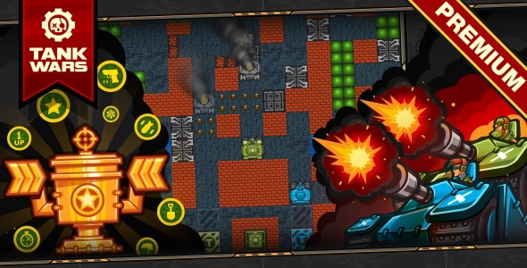 Tank Wars - HTML5 Game 120 Levels + Level Constructor + Mobile! (Construct 3 | Construct 2 | Capx) - CodeCanyon Item for Sale