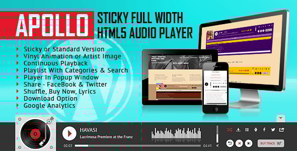 Apollo - Sticky Full Width HTML5 Audio Player - WordPress Plugin - CodeCanyon Item for Sale