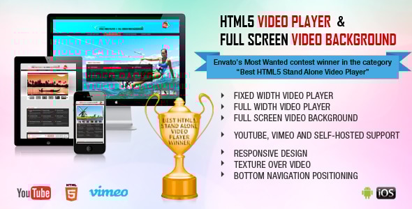 HTML5 Video Player & FullScreen Video Background - CodeCanyon Item for Sale