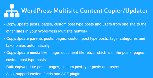WordPress Multisite Content Copier/Updater - CodeCanyon Item for Sale