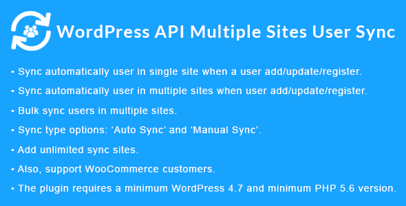 WordPress API Multiple Sites User Sync - CodeCanyon Item for Sale
