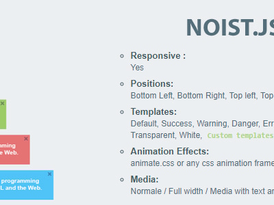 Noist.js - Flat Notification Messages by 22Codes | CodeCanyon