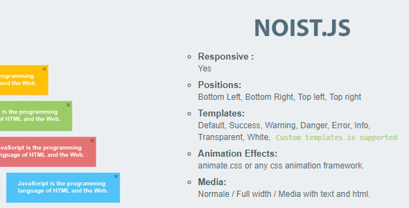 Noist.js - Flat Notification Messages - CodeCanyon Item for Sale